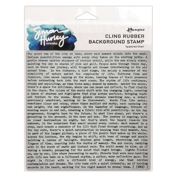Simon Hurley Background Stamp 6x6 Inch Typewriter