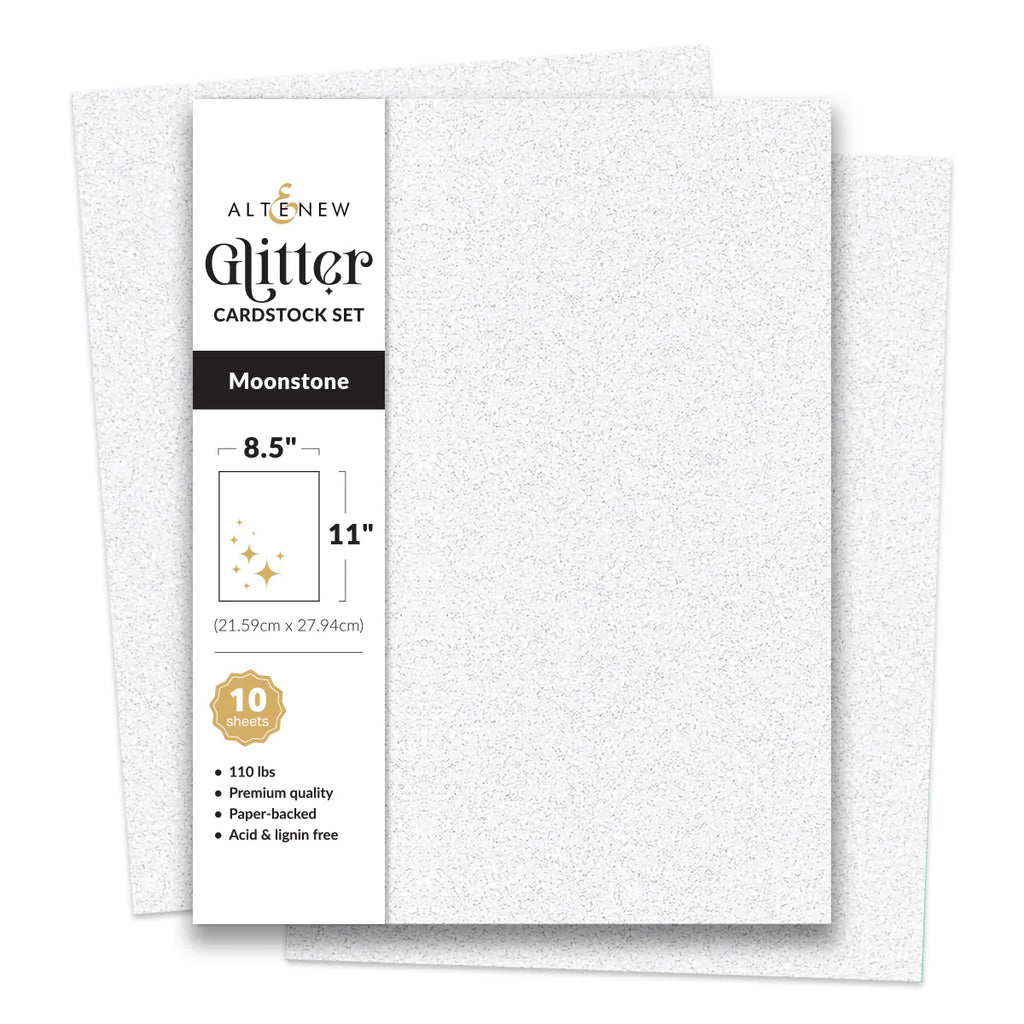Altenew Glitter Cardstock Set - Moonstone (8.5x11, 10 sheets)