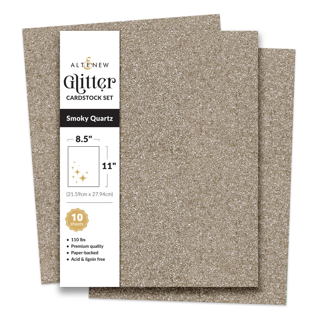 Altenew Glitter Cardstock Set - Smoky Quartz (8.5x11, 10 sheets)