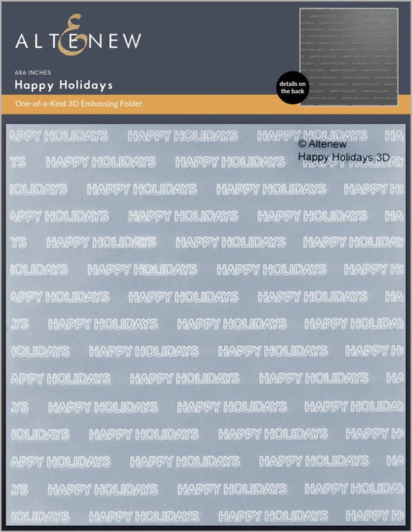 Altenew Happy Holidays 3D Embossing Folder