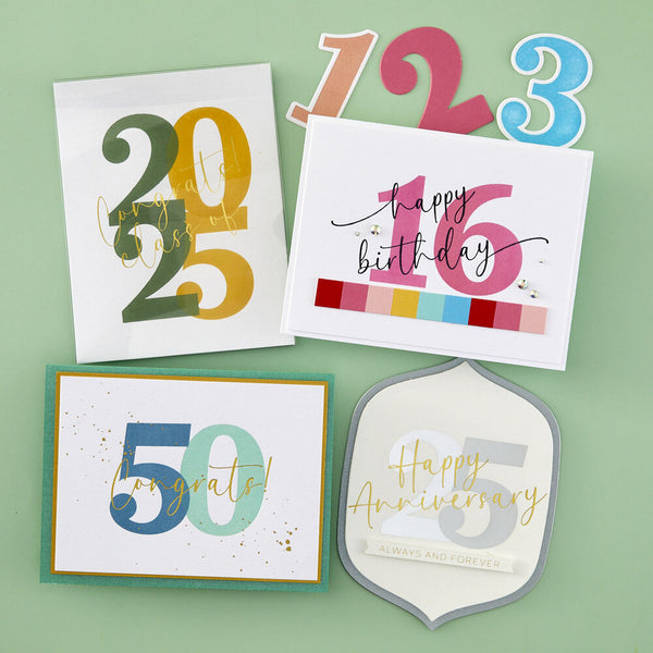 Spellbinders Sweeping Celebration Sentiments Press Plates