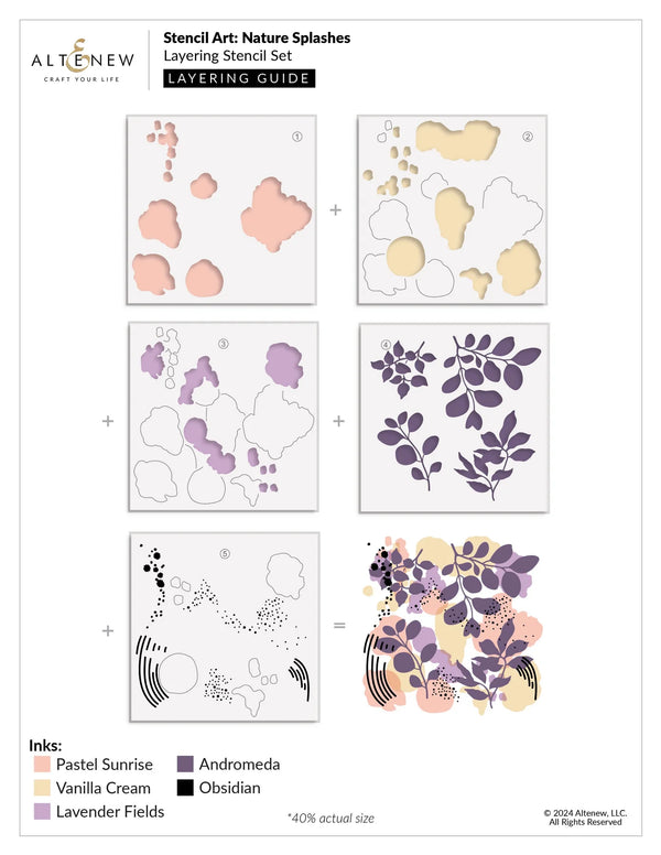 Altenew Stencil Art: Nature Splashes Layering Stencil Set (6 in 1)